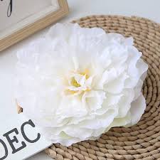 Big white flowers for wall. 50 Bulk Flowers Silk Peony White Flowers Artificial 16cm For Flower Wa Vanrina