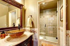 bathroom interior in luxury house. rich