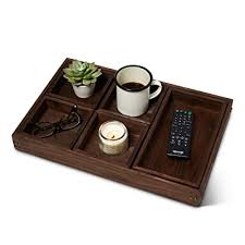 I love the idea of using a large tufted ottoman as a coffee table. Buy Ottoman Serving Trays For Coffee Table Large Black Serving Tray For Coffee Tables Couch And Sofa Food Serving Serving Tray Butler Online In Oman B07x4twy3t