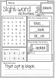 Free Sight Word Activities Is Perfect For Preschool Kindergarten And First Graders These Sight Word Pages Help Children T Sight Words Sight Word Lembar Kerja