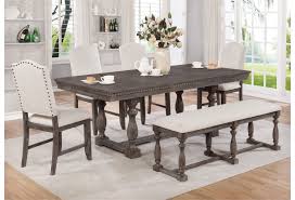 Wine & dine let's face it: Crown Mark Regent 6 Piece Transitional Table Set With Bench Wayside Furniture Table Chair Set With Bench