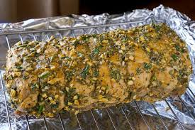 A stuffed pork loin will never take as long as an unstuffed one, and remember when you do take the pork internal temperature, take it so the point is still in the i take pork tenderloin out of the oven at 137 f. Herb Crusted Pork Loin Roast Plus A Complete Menu With 3 Side Dishes