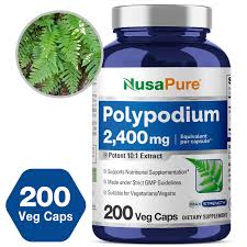 Polypodium Leucotomos Extract 2,400mg – 200 Veg Caps (Vegetarian , Non-GMO)  – Nusapure