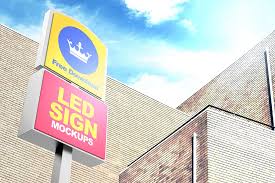 Double Stacking Led Sign Display Mockups Sign Display Display Mockup Sign Mockup