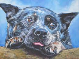 Australian Cattle Dog Blue Heeler Portrait Art Canvas Print Of Etsy In 2021 Dog Portraits Art Australian Cattle Dog Blue Heeler Dog Portraits