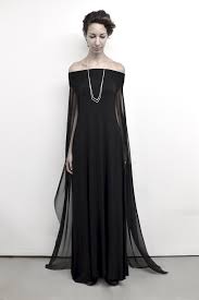 Off Shoulder Cape Gown In Black Fancy Dresses Beautiful Dresses Dresses