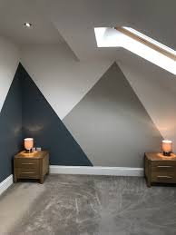 Boysbedroom Teenageroom Triangles Denimdrift Egyptiancotton Dulux Teenagebedroom Blue Grey Bedroom Wall Paint Bedroom Wall Designs Boys Bedroom Paint