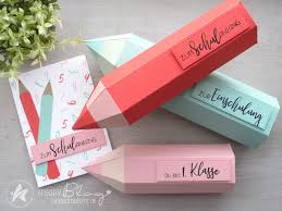 Kreativ Blog By Claudi Buntstifte Zur Einschulung Mit Anleitung In 2020 Geschenk Einschulung Bastelideen Geschenk Schachtel Basteln