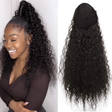 Great savings & free delivery / collection on many items. 14 32 Inch Curly Human Hair Ponytail Drawstring Ponytail Extensions 1b Natural Black