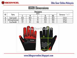 Bikers Gear Malaysia Glove Sizing Chart