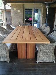 Outdoor wood tables and chairs are solid, luxurious and easy to clean! Outdoor Tables Settings Quality Hardwood Furniture
