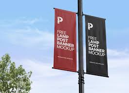 Download Free Lamp Post Banner Mockups Mockuptree