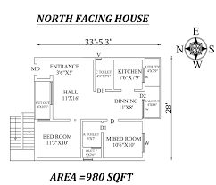 33 X28 Amazing North Facing 2bhk House Plan As Per Vastu Shastra Autocad Dwg And Pdf File Details In 2020 2bhk House Plan North Facing House Beautiful House Plans