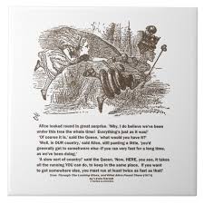 Alice Red Queen Running To Stay In Same Place Tile Zazzle Com In 2020 Alice And Wonderland Quotes Alice Red Queen
