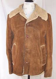 Lakeland Men S Heavy Suede Leather Cowboy Western Jacket Rancher Sherpa Coat Vtg Lakeland Weartowork Western Jacket Vintage Clothing Men Sherpa Coat