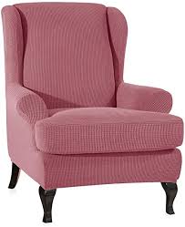 Whether you need a spot to curl up with a good book or somewhere to lay out clothes for the next day, this streamlined accent chair is a versatile addition to your space. Wing Chair Cover Elastic Universal Stretch Soft Sofa Cover 2 Piece Wing Back Armchair Cover Removable Armrest Sofa Cover Furniture Cover Pink Amazon Co Uk Home Kitchen