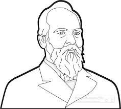 People Outline Clipart-president james a garfield black outline clipart