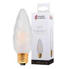 led filament bulb e27 4w 420lm giant twisted flame girard sudron ampoules service