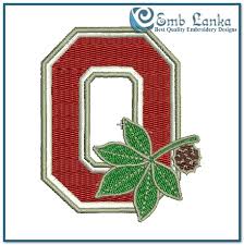 Ohio buckeyes hand painted canvas home decor gift | etsy. Ohio State Buckeye Leaf Logo Embroidery Design Emblanka