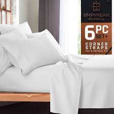 Empyrean Bedding Premium 6 Piece Bed Sheet A 21a Inch Extra Deep Pocket Fitted Sheet Set With 4 Pillowcases A S Bed Sheet Sets Bed Twin Xl Bedding Sets