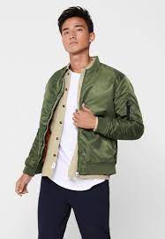 Only Sons Bomber Jacket Deep Depths Green Zalando De