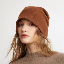 Solid Cashmere Hats for Men and Women Cashmere Knitted Beanie Stacked