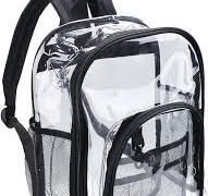 FISHSHOP Durchsichtiger Rucksack,Wasserdichter Transparenter Rucksack PVC  Transparente Schulrucksack mit verstellbaren gepolsterten Trägern,Für  Schule ...