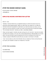 Income Confirmation Letter Confirmation Letter Lettering Support Letter