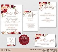 Diy Rose Gold We Do Wedding Invitation Template Burgundy Etsy Printable Wedding Invitations Wedding Invitations Rose Wedding Invitations