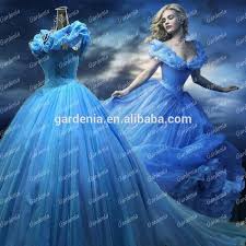 Real Photos New Movie Cinderella Princess 2015 Blue Color Ball Gown Cap Sl Long Sleeve Wedding Dress Vintage Ball Gown Wedding Dress Wedding Dresses Cinderella