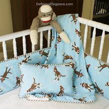 Embroidery works of monkeys and palm tree scenerythis set is machine washable.this design has matching accessories such as mobiles, lamp shades, window treatments and wall best price nautical nights blue and white sailboat baby boy bedding 9pc crib set by sweet jojo designs review. Maddie Boo Sock Monkey Baby Bedding