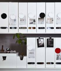 Close Up Of Ikea Magazine Archive Boxes In White Metal Magnets Hold Labels Onto Them Ikea Catalog My Home Design Ikea