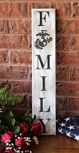 Carved Wood Usmc Family Sign Rustic Marine Corps Wall Hanging Usmc Family Military Decor Wood Crafts