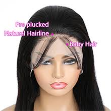 Amazon.com : LARVOB Lace Front Wigs Human Hair Pre Plucked 13x6 HD  Transparent Straight Lace Front Wig Human Hair Wigs with Baby Hair Bleached  Knots 34Inch 180% Density Frontal Wigs for Black