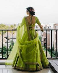 For an evening party, one could design a beautiful pastel green lehenga to give it a modern and western touch. Real Brides Who Gorgeously Wore The Lime Green Sabyasachi Lehenga Shaadisaga Indian Fashion Dresses Backless Blouse Designs Indian Bridal Outfits