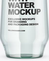 Clear Glass With Water Mockup In Cup Bowl Mockups On Yellow Images Object Mockups