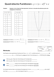 Merkblatt Quadratische Funktionen Eigenschaften Der Normalparabel Unterrichtsmaterial Im Fach Mathematik In 2020 Quadratische Funktion Bruchrechnen Mathematik