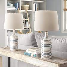 Or, in a contemporary living room, pair modern table lamps with a floor lamp of the same aesthetic. Extra Large Table Lamps Wayfair
