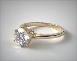 18k Yellow Gold Danhov Spring Blossom Six Prong Solitaire Engagement Ring By Danhov In 2021 Simple Engagement Rings Engagement Rings James Allen Engagement Rings