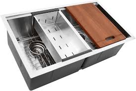 With its classic style, your farmhouse or apron front sink will be the centerpiece of any kitchen. Nantucket Sinks Srps3219de16 32 Inch Prep Station Double Bowl Undermount Kitchen Sink Kit With 16 Gauge Stainless Steel Noise Reduction And Small Radius Corners