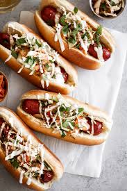 Soy Glazed Spicy Korean Kimchi Hot Dogs Cooking With Cocktail Rings In 2020 Kimchi Hot Dog Hot Dog Recipes Korean Kimchi