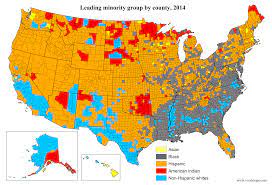 This map shows the u.s. Leading Minority Group By U S County Vivid Maps America Map Cartography Map Map