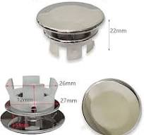 4 Pack Basin Sink Overflow Cap, Sink Overflow Cover, Solid Round Hole Cover  Replacement Insert in Hole Caps (22mm-24mm) for Bathroom Kitchen