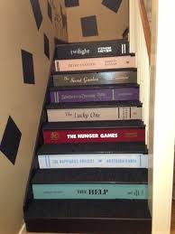 Custom Book Title Decals For Stairs The Price Is For Each Etsy Book Staircase Stair Risers Book Stairs
