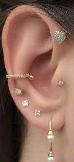 Cute Gold Multiple Ear Piercing Ideas For Women Ear Cuff Piercing Gold Ear Cuff Silver Ear Cuff