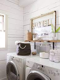 Relax Inside A Calming Ohio Lake House Laundry Room Makeover Laundry Room Inspiration Laundry Room Decor