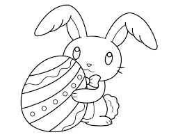 Download and print out this bunny and eggs coloring page. Printable Easter Bunny Holding Egg Coloring Page