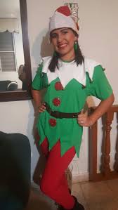 Elf Costume Made Of Green T Shirt Foamy And White Baize Costumes De Noel Costume De Noel Noel