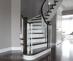 Curved Staircase Remodel Before After Pink Little Notebook Staircase Remodel Curved Staircase Wood Staircase