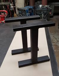Black Flat Industrial Quot T Quot Legs Coffee Table Metal Legs End Table Legs Bench Legs Modern Steel Leg Metal Table Legs Metal Dining Table Table Legs